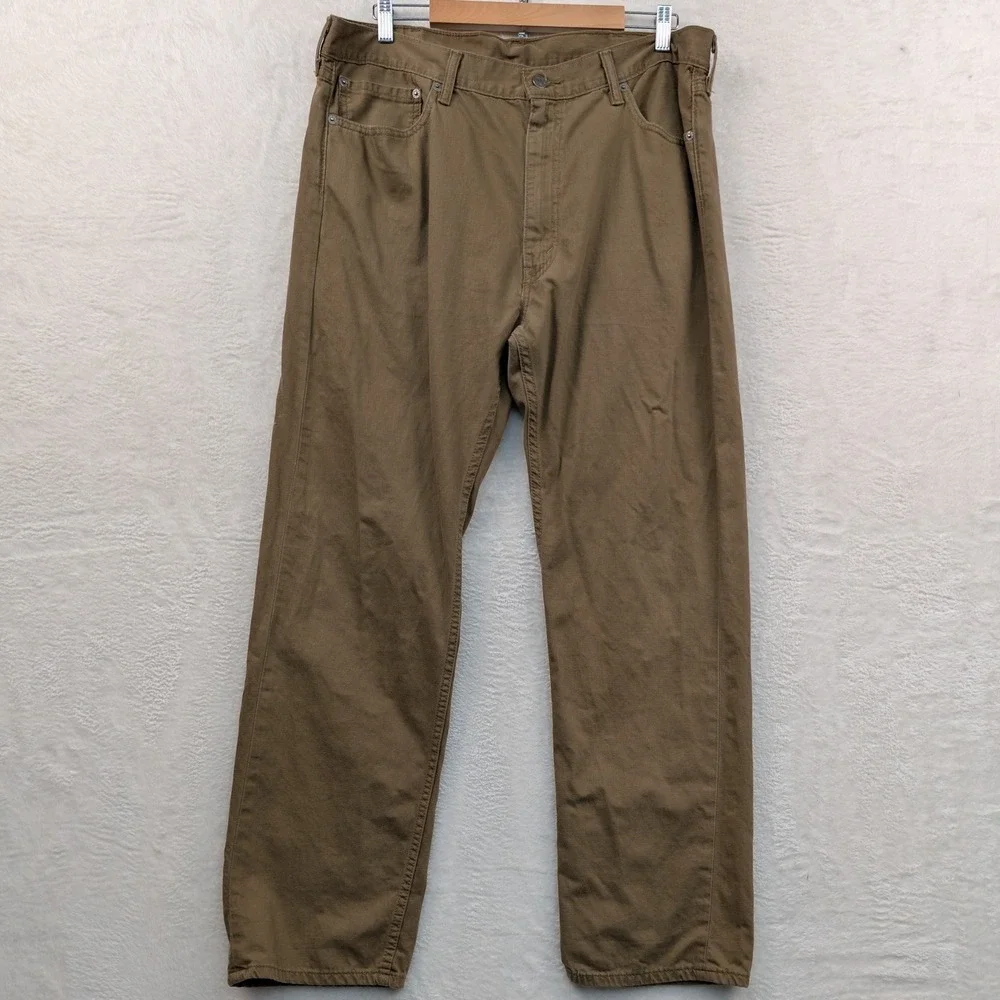 Levi's 505 Jeans Mens 40x32 Brown White Tab Cotton Straight Leg Outdoor Workwear
